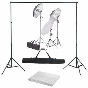 Kit studio foto cu set de lumini și fundal