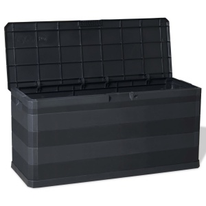 Ladă de depozitare pentru grădină, negru, 117 x 45 x 56 cm - Img 6