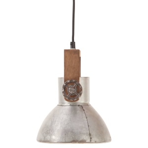 Lampă suspendată industrială, 25 W, argintiu, rotund, 19 cm E27 - Img 8