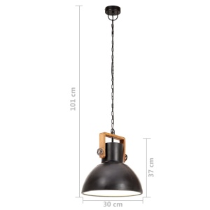 Lampă suspendată industrială, 25 W, negru, 30 cm, E27, rotund - Img 10