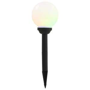 Lămpi solare de exterior cu LED, 4 buc., 15 cm, RGB, sferic - Img 3