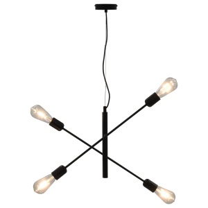 Lustră cu becuri cu filament, negru, 2 W, E27 - Img 3