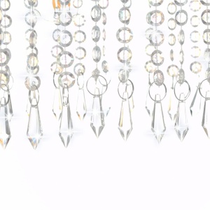 Lustră cu mărgele de cristal, argintiu, 104 cm, E14 - Img 7