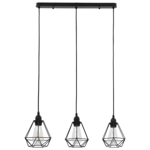 Lustră, design diamant, negru, 3 becuri x E27 - Img 3