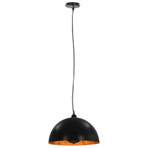 Lustre, 2 buc., negru și auriu, semisferic, 40 cm, E27 - Img 4