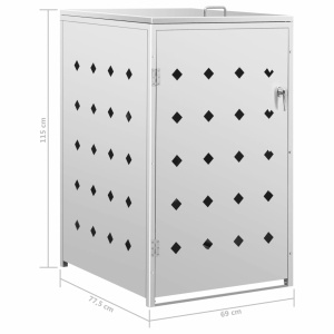 Magazie pentru o pubelă, oțel inoxidabil, 240 L - Img 9