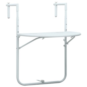 Masă balcon suspendată alb 60x64x83,5 cm plastic aspect ratan