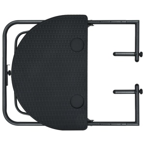 Masă balcon suspendată negru 60x64x83,5 cm plastic aspect ratan - Img 5