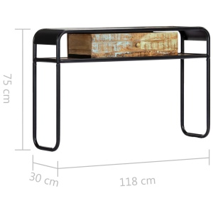 Masă consolă, 118 x 30 x 75 cm, lemn masiv reciclat - Img 7