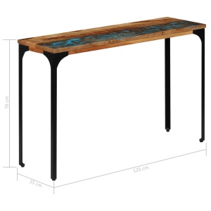 Masă consolă, 120x35x76 cm, lemn masiv reciclat - Img 12
