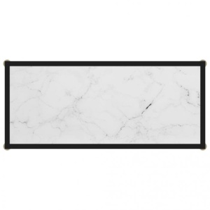 Masă consolă, alb, 80 x 35 x 75 cm, sticlă securizată - Img 4