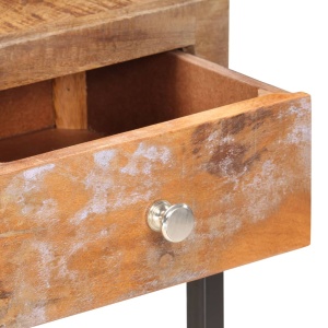 Masă consolă, auriu, 90 x 30 x 75 cm, lemn masiv reciclat - Img 8