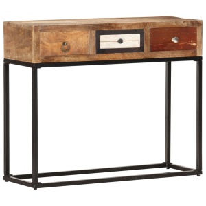 Masă consolă, auriu, 90 x 30 x 75 cm, lemn masiv reciclat - Img 11