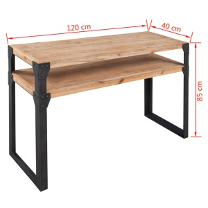 Masă consolă din lemn masiv de acacia 120 x 40 x 85 cm - Img 6