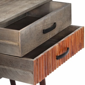 Masă consolă, gri, 120x35x75 cm, lemn masiv de mango nefinisat - Img 6