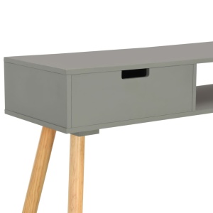 Masă consolă, gri, 80 x 30 x 72 cm, lemn masiv de pin - Img 5