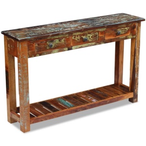 Masă consolă, lemn reciclat de esență tare, 120x30x76 cm - Img 4