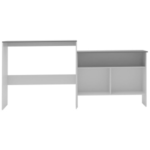 Masă de bar cu 2 blaturi, alb și gri, 130x40x120 cm - Img 3