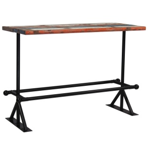 Masă de bar, lemn masiv reciclat, multicolor, 150 x 70 x 107 cm - Img 6