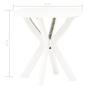 Masă de bistro, alb, Ø70 cm, plastic - Img 5