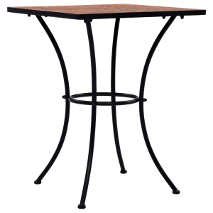 Masă de bistro mozaic, cărămiziu, 60 cm, ceramică - Img 2
