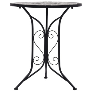 Masă de bistro mozaic, gri, 61 cm, ceramică - Img 2