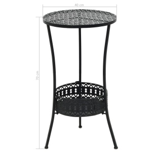 Masă de bistro, negru, 40 x 70 cm, metal - Img 5