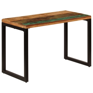 Masă de bucătărie, 115x55x76 cm, lemn masiv reciclat și oțel - Img 10