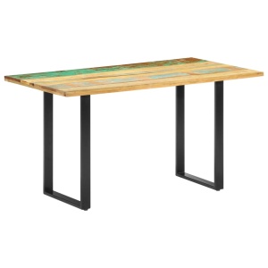 Masă de bucătărie, 140 x 70 x 76 cm, lemn masiv reciclat - Img 11