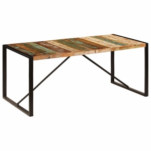 Masă de bucătărie, 180 x 90 x 75 cm, lemn masiv reciclat - Img 10