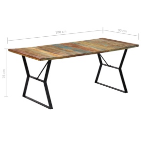 Masă de bucătărie, 180 x 90 x 76 cm, lemn masiv reciclat - Img 5