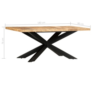 Masă de bucătărie, 180x90x76 cm, lemn masiv de mango nefinisat - Img 8