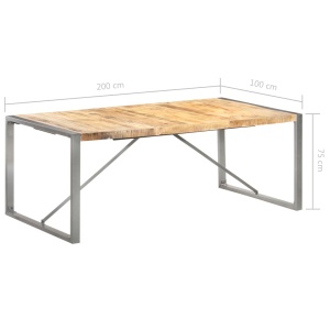 Masă de bucătărie, 200x100x75 cm, lemn masiv mango nefinisat - Img 6