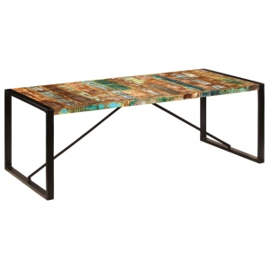 Masă de bucătărie, 220 x 100 x 75 cm, lemn masiv reciclat - Img 11