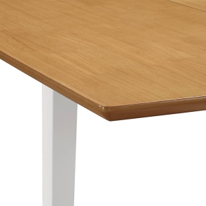 Masă de bucătărie extensibilă, alb, (80-120)x80x74 cm, MDF - Img 6