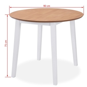Masă de bucătărie extensibilă, rotund, MDF, alb - Img 7
