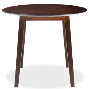 Masă de bucătărie extensibilă, rotund, MDF, maro - Img 4