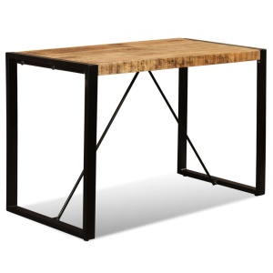 Masă de bucătărie, lemn masiv de mango nefinisat, 120 cm - Img 6