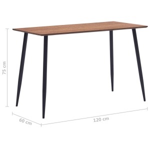Masă de bucătărie, maro, 120x60x75 cm, MDF - Img 5