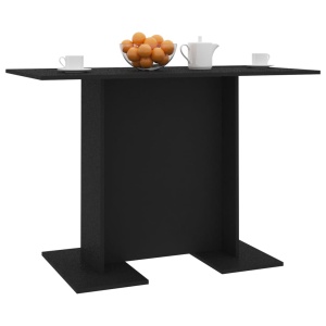 Masă de bucătărie, negru, 110 x 60 x 75 cm, PAL - Img 3