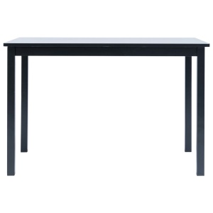 Masă de bucătărie, negru, 114 x 71 x 75 cm, lemn masiv de hevea - Img 3