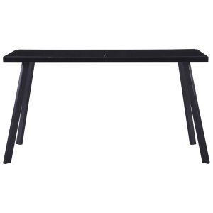 Masă de bucătărie, negru, 140 x 70 x 75 cm, sticlă securizată - Img 2