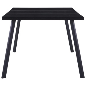 Masă de bucătărie, negru, 200 x 100 x 75 cm, sticlă securizată - Img 3