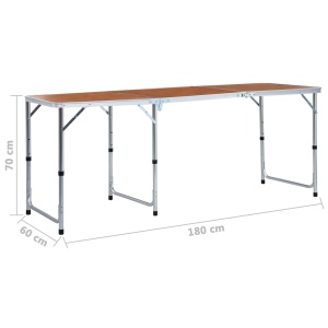 Masă de camping pliabilă, 180 x 60 cm, aluminiu - Img 9