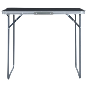 Masă de camping pliabilă cu cadru metalic, gri, 80 x 60 cm - Img 2