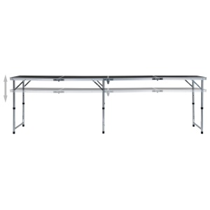 Masă de camping pliabilă, gri, 240 x 60 cm, aluminiu - Img 2