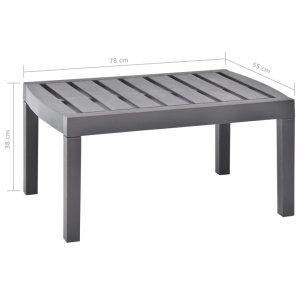 Masă de grădină, cafeniu, 78 x 55 x 38 cm, plastic - Img 5