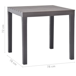 Masă de grădină cu 2 bănci, maro, plastic - Img 7