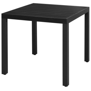 Masă de grădină din WPC și aluminiu, 80 x 80 x 74 cm, negru