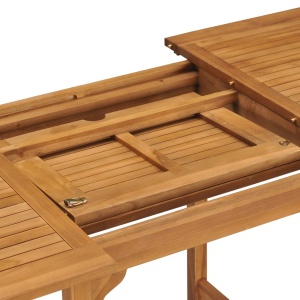 Masă de grădină extensibilă (110-160)x80x75cm lemn masiv tec - Img 7